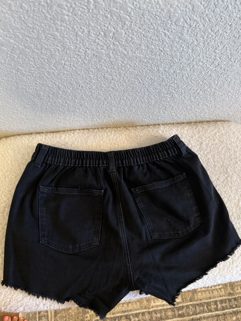 aerie Black Summer Daydream Distressed Cutoff Denim Shorts - Picture 3 of 4
